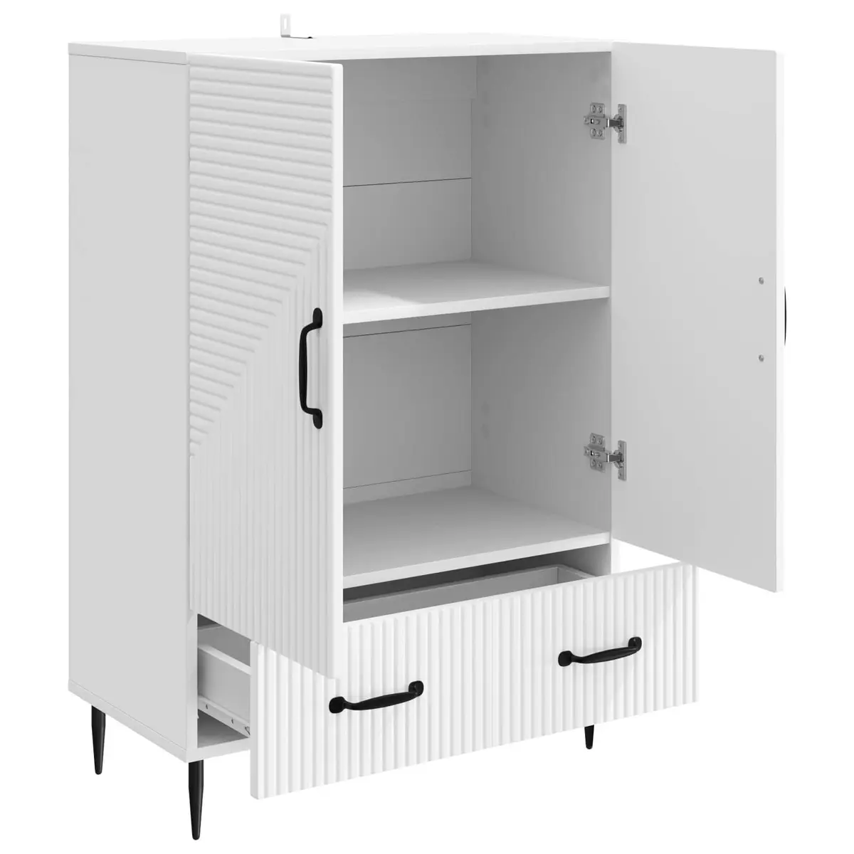 Modern White Sideboard Storage Cabinet Living Room Dining Buffet Engineered Wood