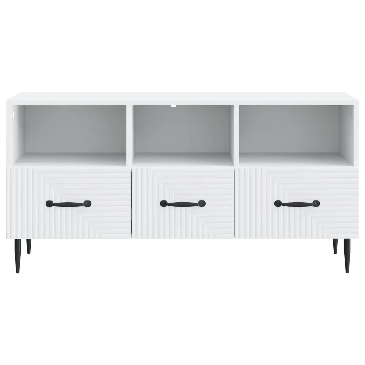TV Cabinet Engineered Wood White 102cm Living Room Storage Unit