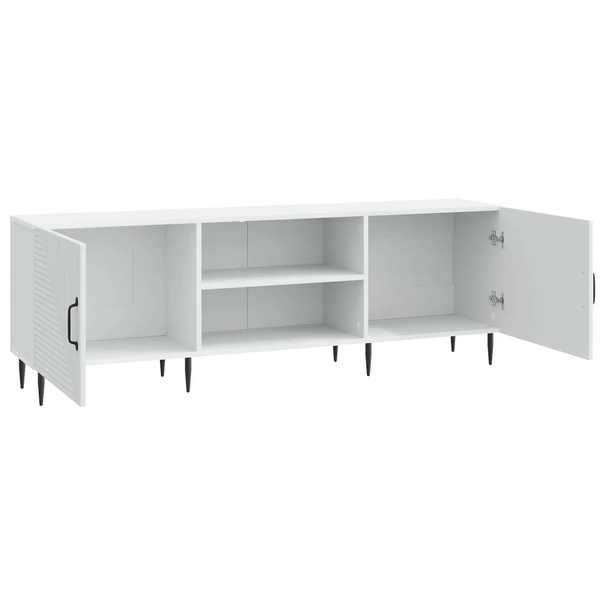 TV Cabinet White Engineered Wood 150 x 31 x 50 cm Lowboard Storage Unit