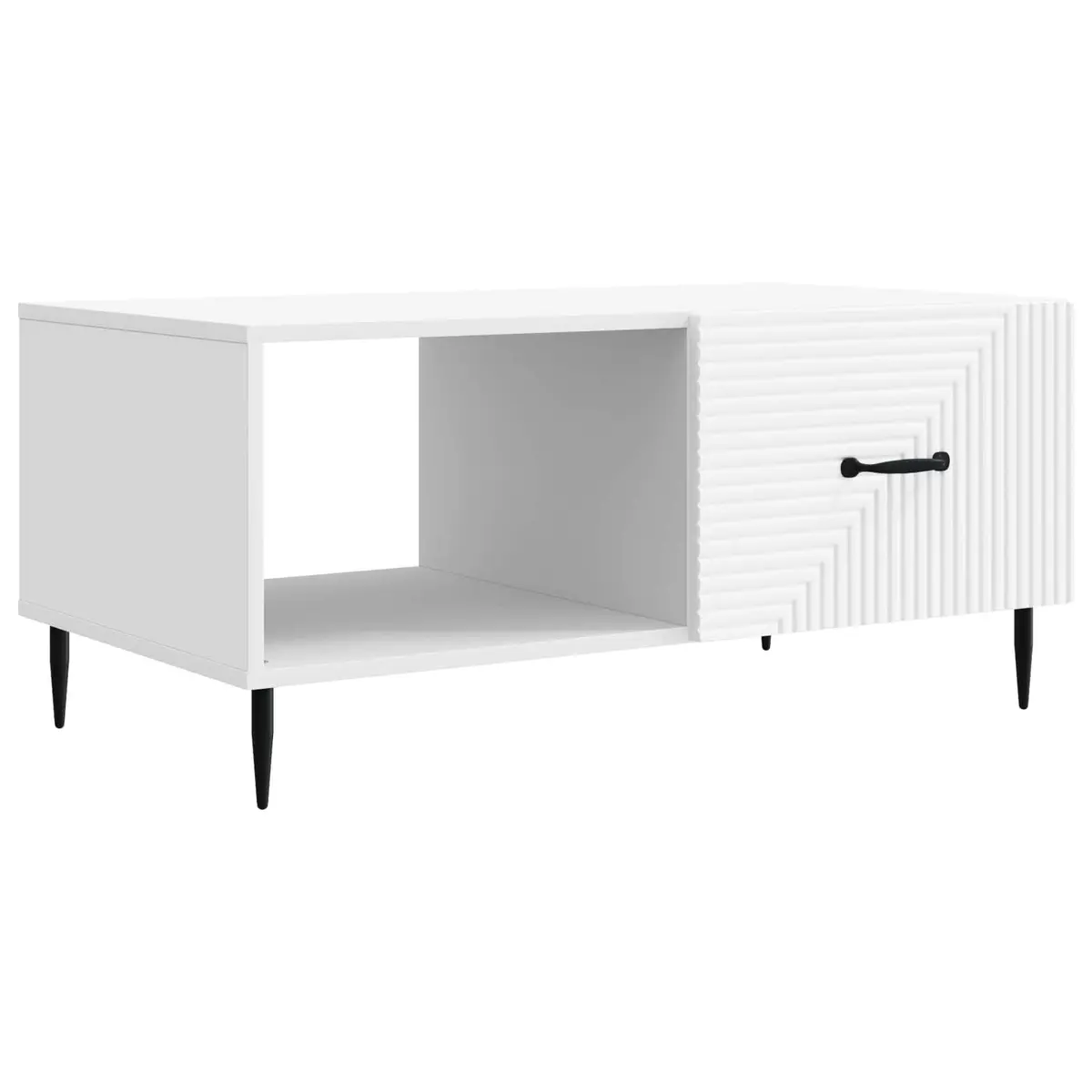 White Rectangular Coffee Table with Storage