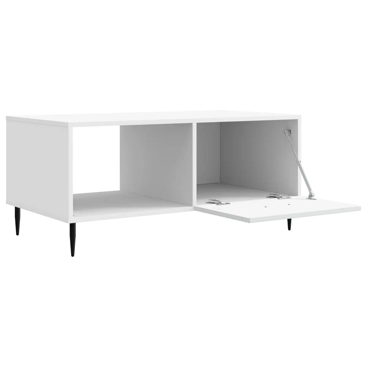 White Rectangular Coffee Table with Storage