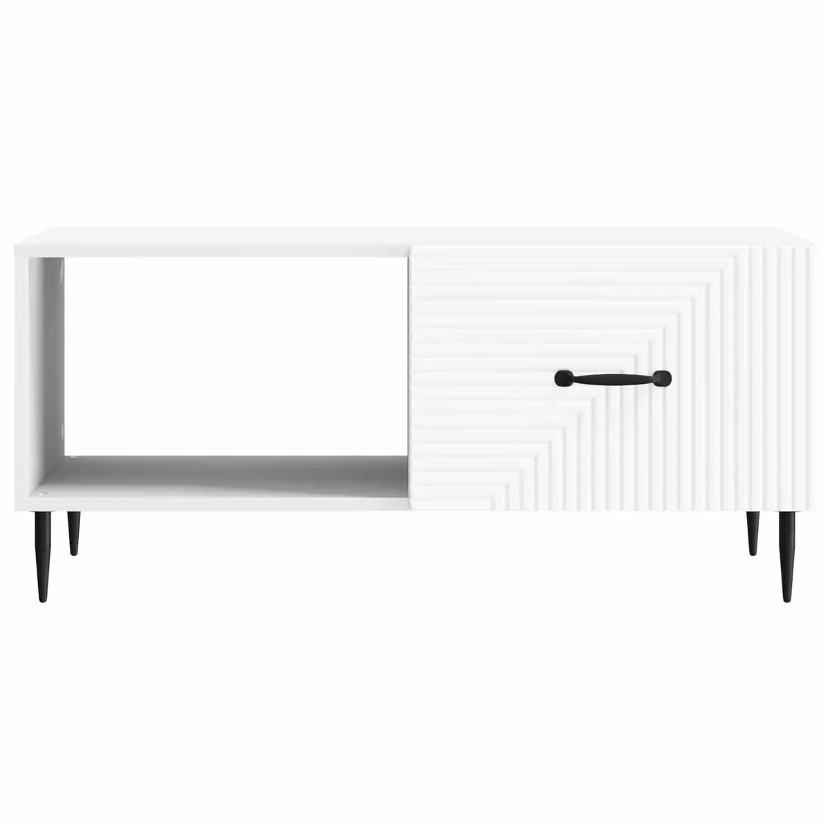 White Rectangular Coffee Table with Storage