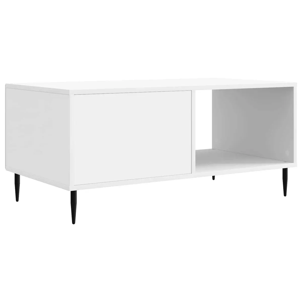White Rectangular Coffee Table with Storage