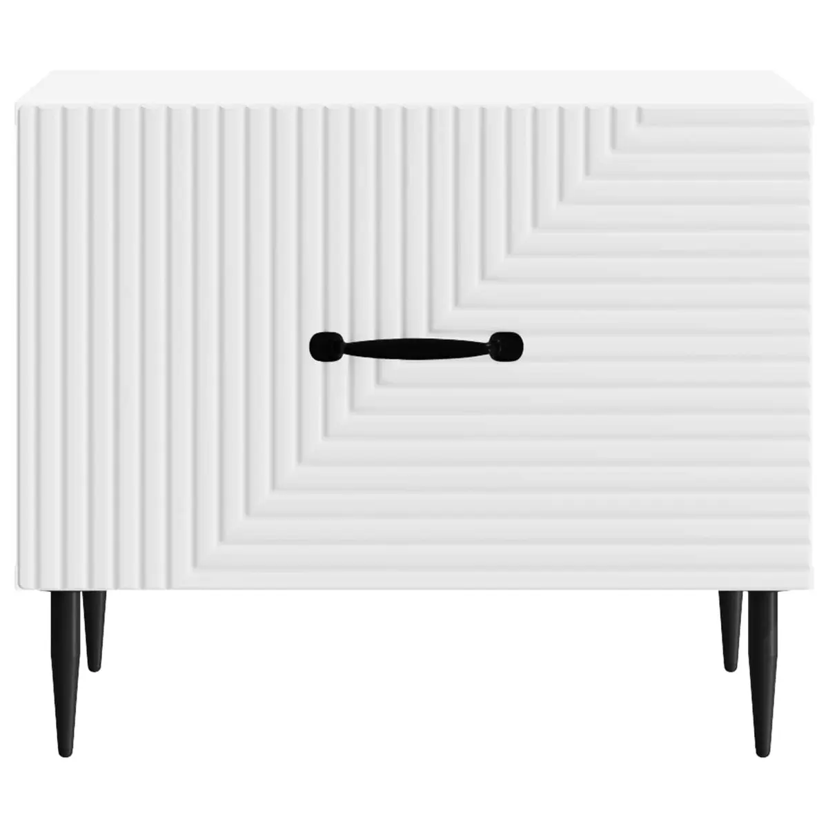 Coffee Table Modern Vintage Accent White Engineered Wood with Drawer 49 x 50 x 40 cm
