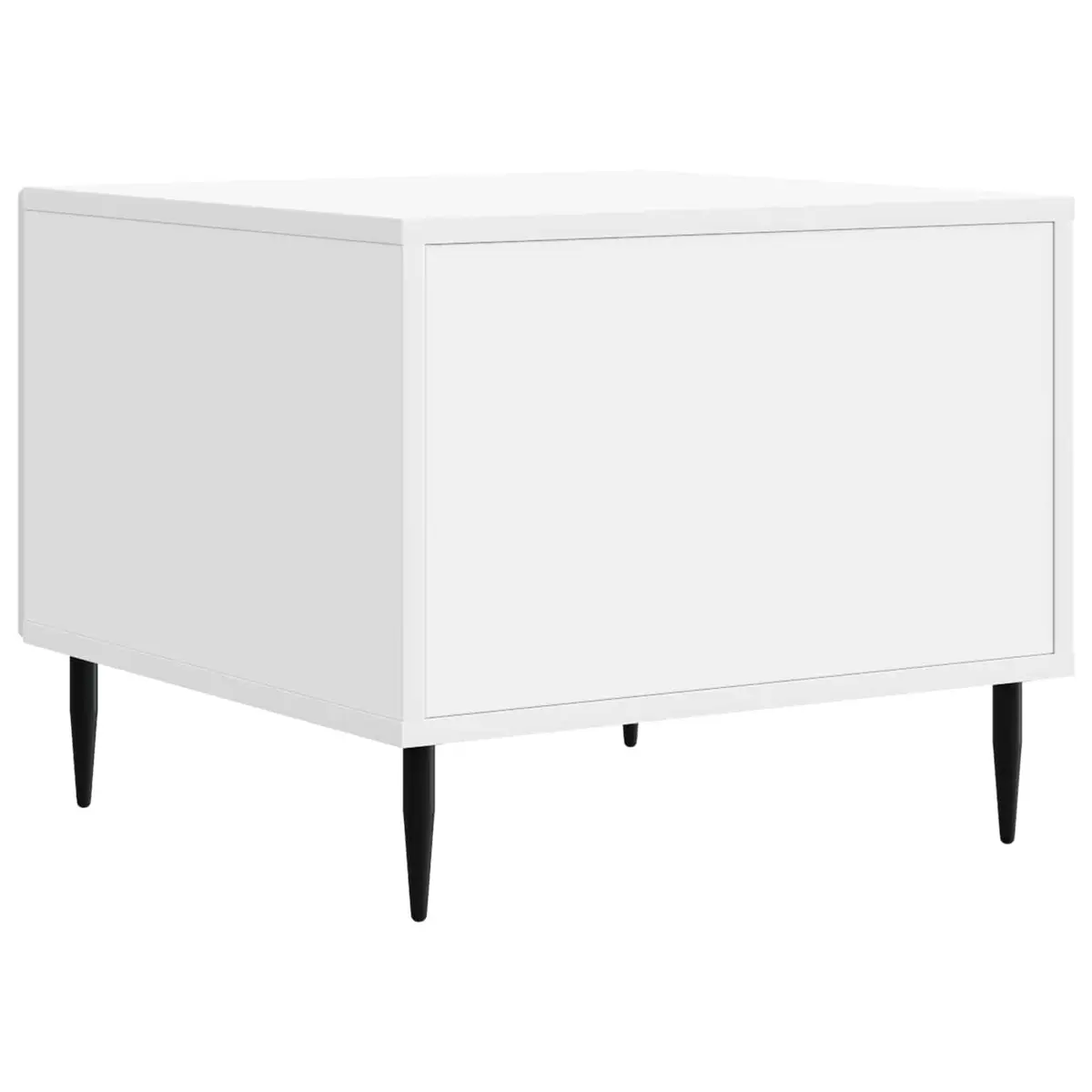 Coffee Table Modern Vintage Accent White Engineered Wood with Drawer 49 x 50 x 40 cm