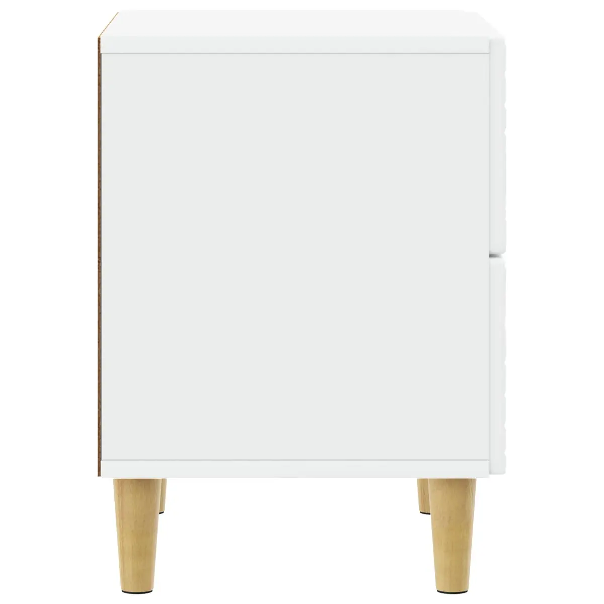 Bedside Table White Engineered Wood Compact Nightstand Storage Drawer
