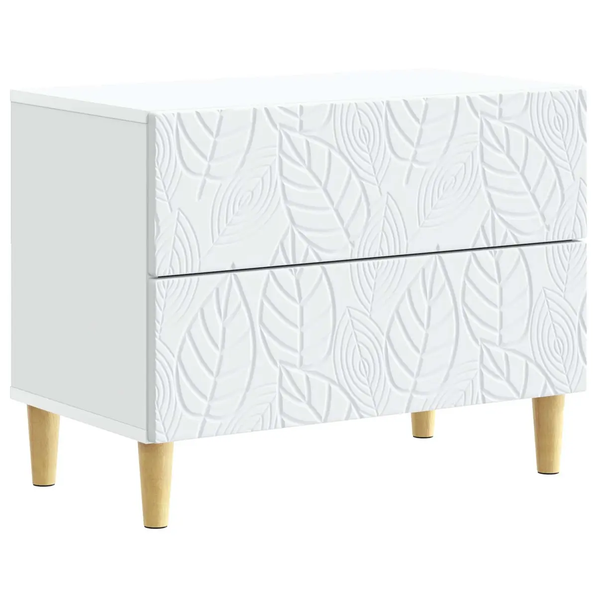 Bedside Table Modern White Engineered Wood 62 x 34.5 x 48 cm