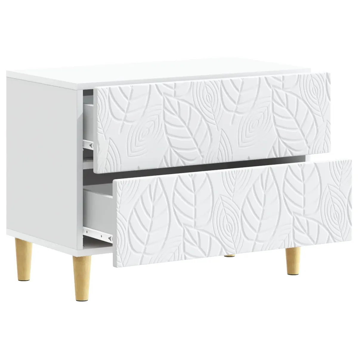 Bedside Table Modern White Engineered Wood 62 x 34.5 x 48 cm