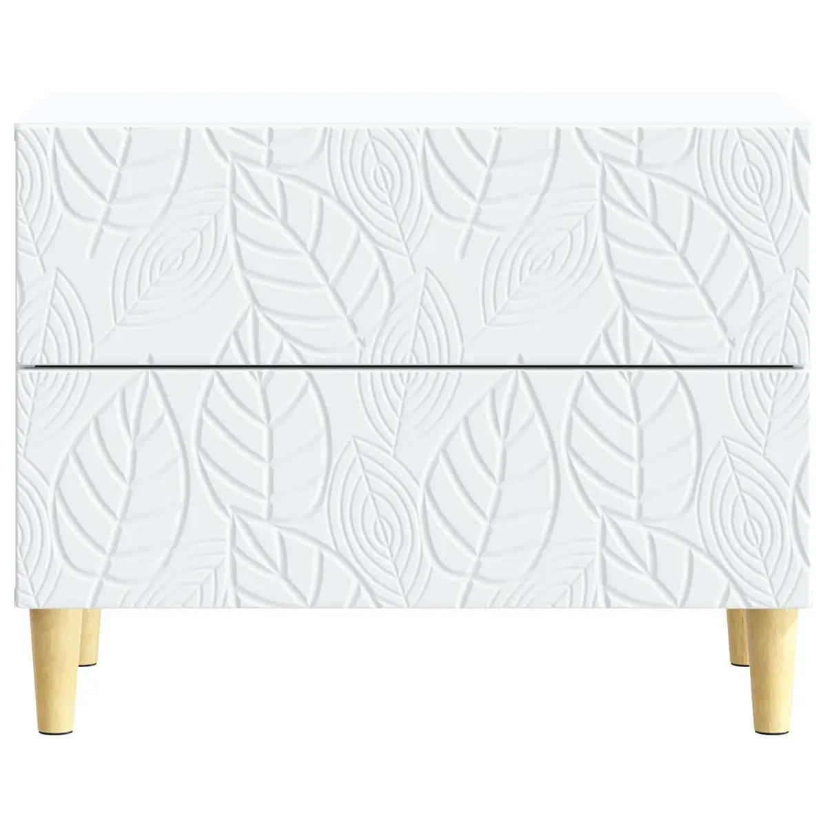 Bedside Table Modern White Engineered Wood 62 x 34.5 x 48 cm
