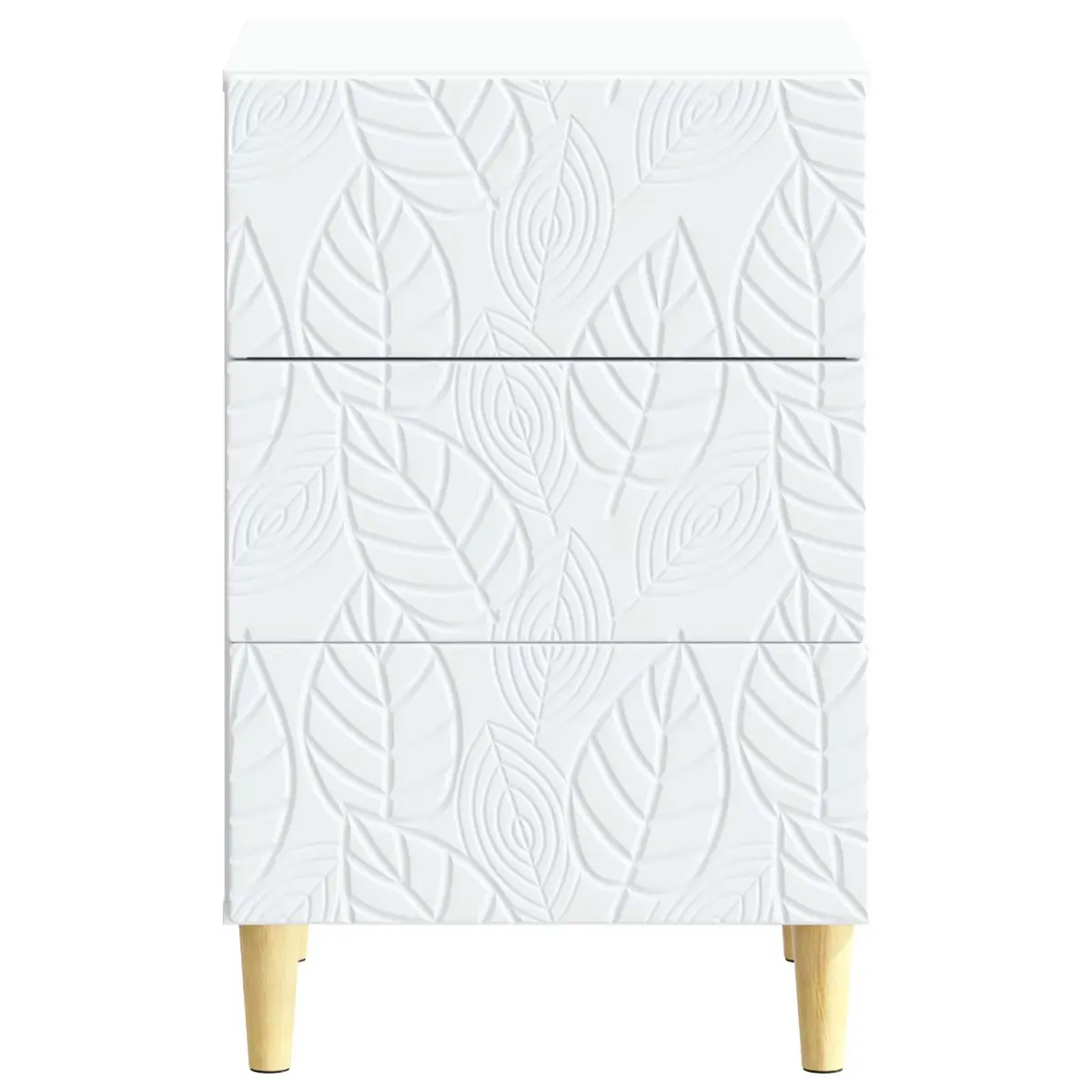 Bedside Table White Modern Bedroom Nightstand Engineered Wood Storage Drawer