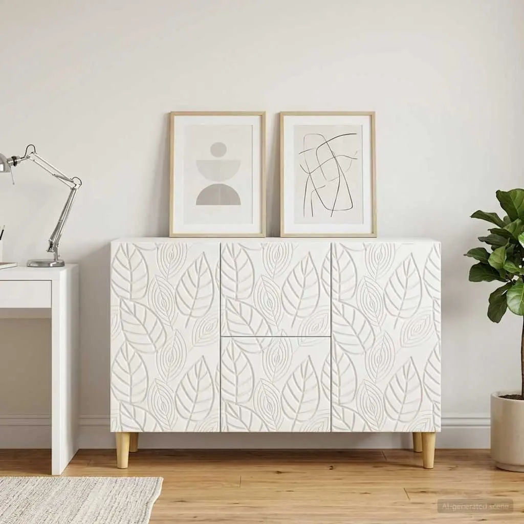 Sideboard Modern White Storage Cabinet 89x34.5x60cm