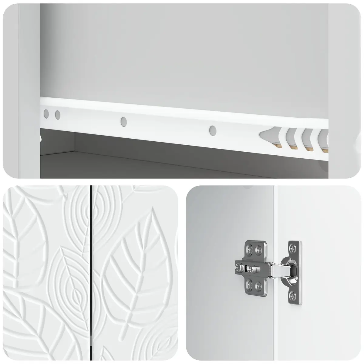 Sideboard Modern White Storage Cabinet 89x34.5x60cm