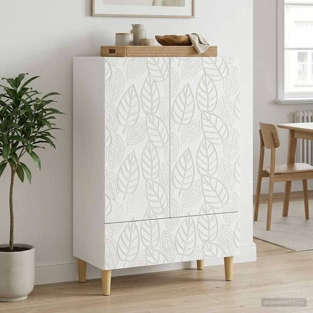 Sideboard White Rectangular 66x34.5x95cm Modern Furniture Storage Cabinet