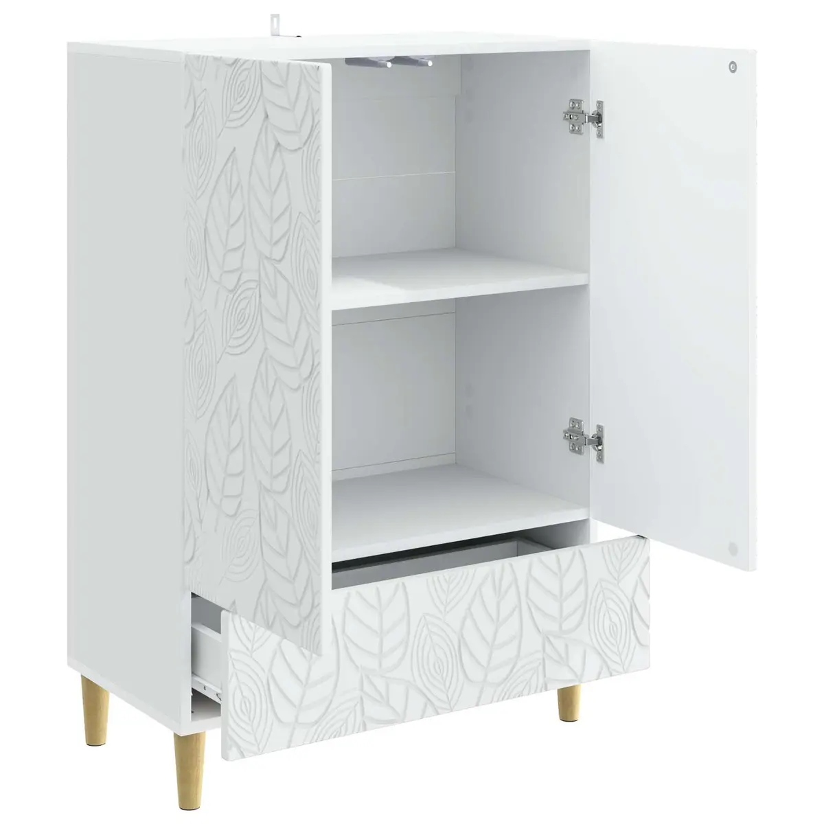 Sideboard White Rectangular 66x34.5x95cm Modern Furniture Storage Cabinet