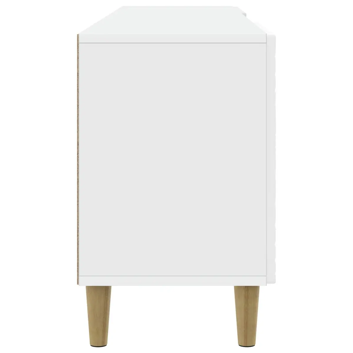 TV Cabinet White Engineered Wood Living Room Storage Unit 150cm Modern Design