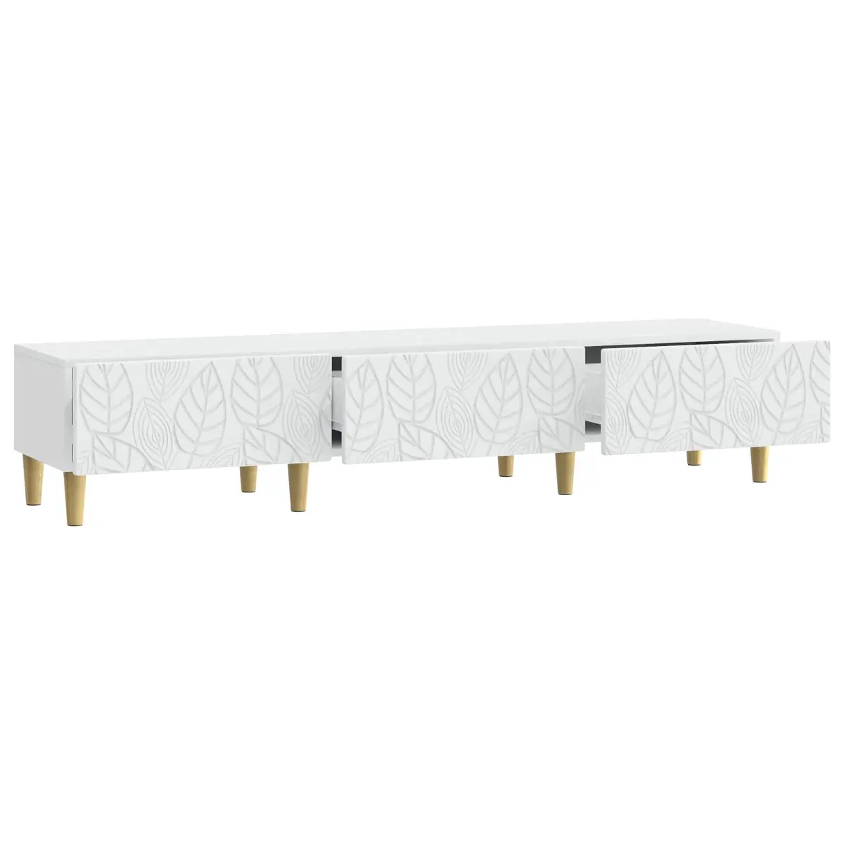 TV Cabinet 147 x 34.5 x 30 cm White Engineered Wood Storage Unit Lounge