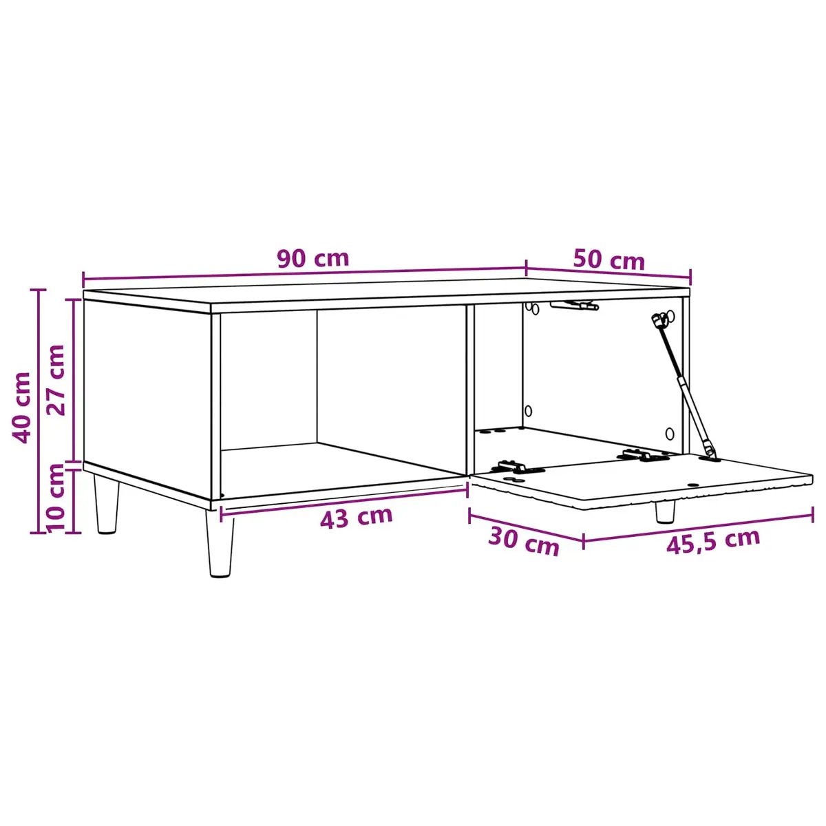 White Coffee Table with Shelf