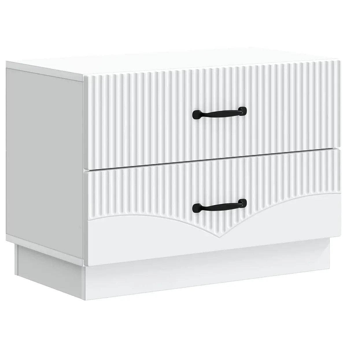 Bedside Cabinet White Modern Bedroom Nightstand Storage Drawers Engineered Wood