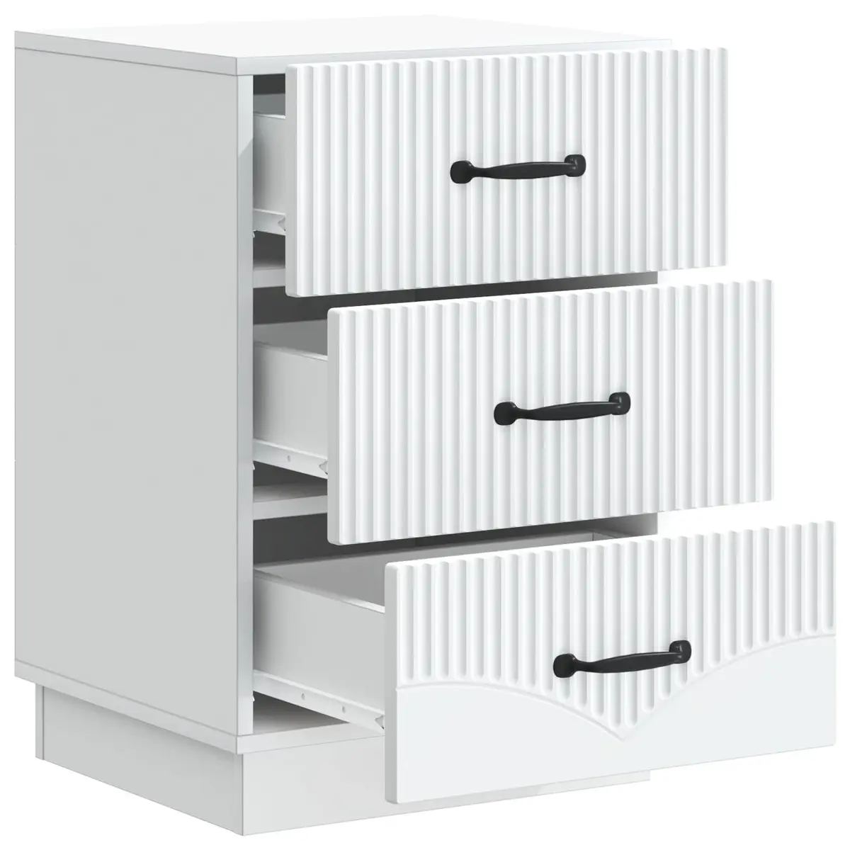 Bedside Cabinet Vintage Style White Engineered Wood 43 x 41 x 63.5 cm