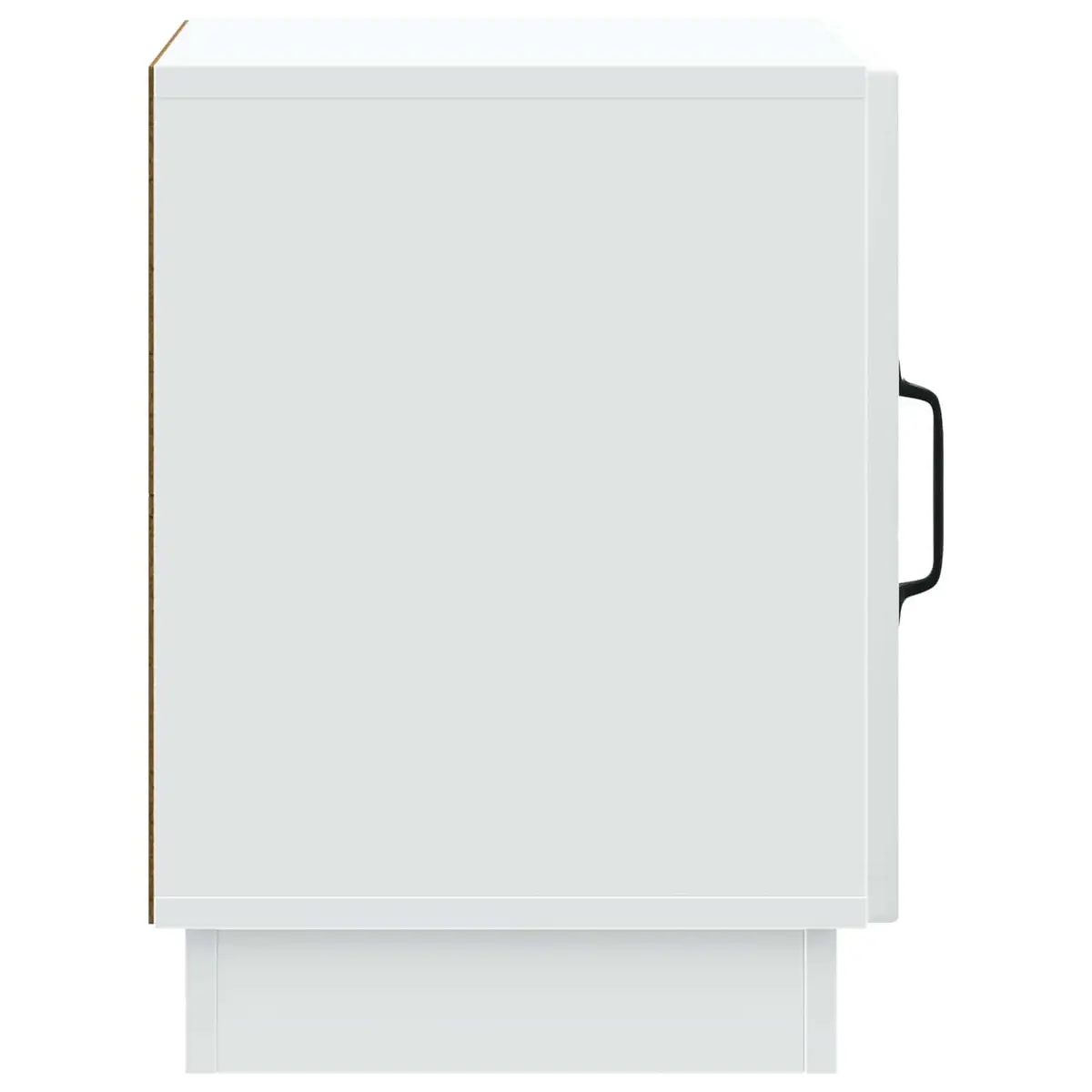 Bedside Table White Engineered Wood 43 x 34.5 x 47 cm Storage Cabinet with Swing Hinge Door and Metal D-Pull Handles