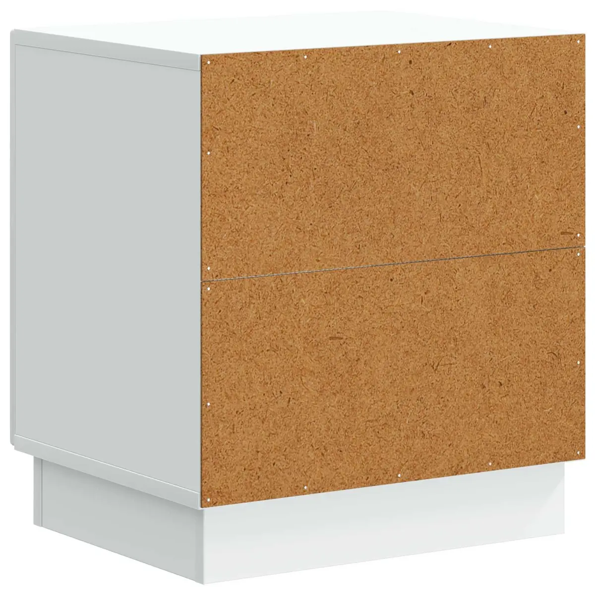Bedside Table White Engineered Wood 43 x 34.5 x 47 cm Storage Cabinet with Swing Hinge Door and Metal D-Pull Handles