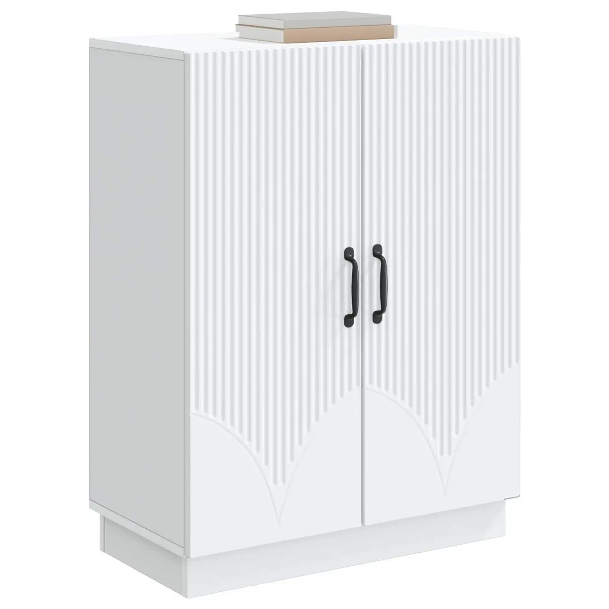 White Sideboard Buffet Storage Cabinet Engineered Wood Dining Room Living Space