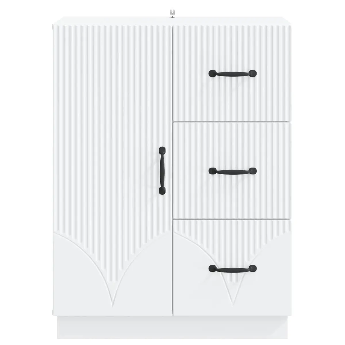 Sideboard White 66 x 34.5 x 87 cm Engineered Wood Storage Cabinet Buffet Unit