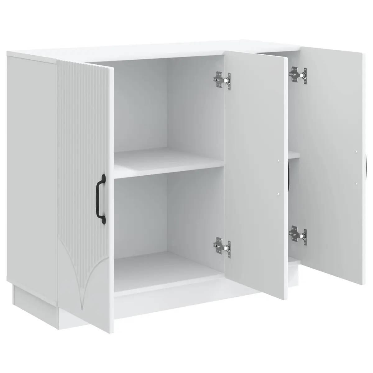 White Sideboard Modern Storage Cabinet 89 x 34.5 x 77 cm