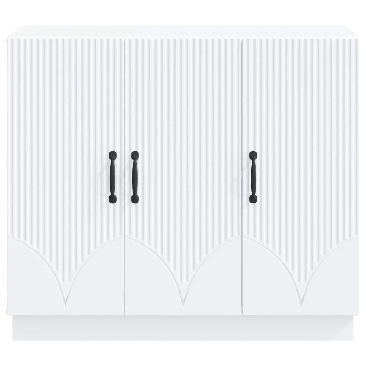 White Sideboard Modern Storage Cabinet 89 x 34.5 x 77 cm