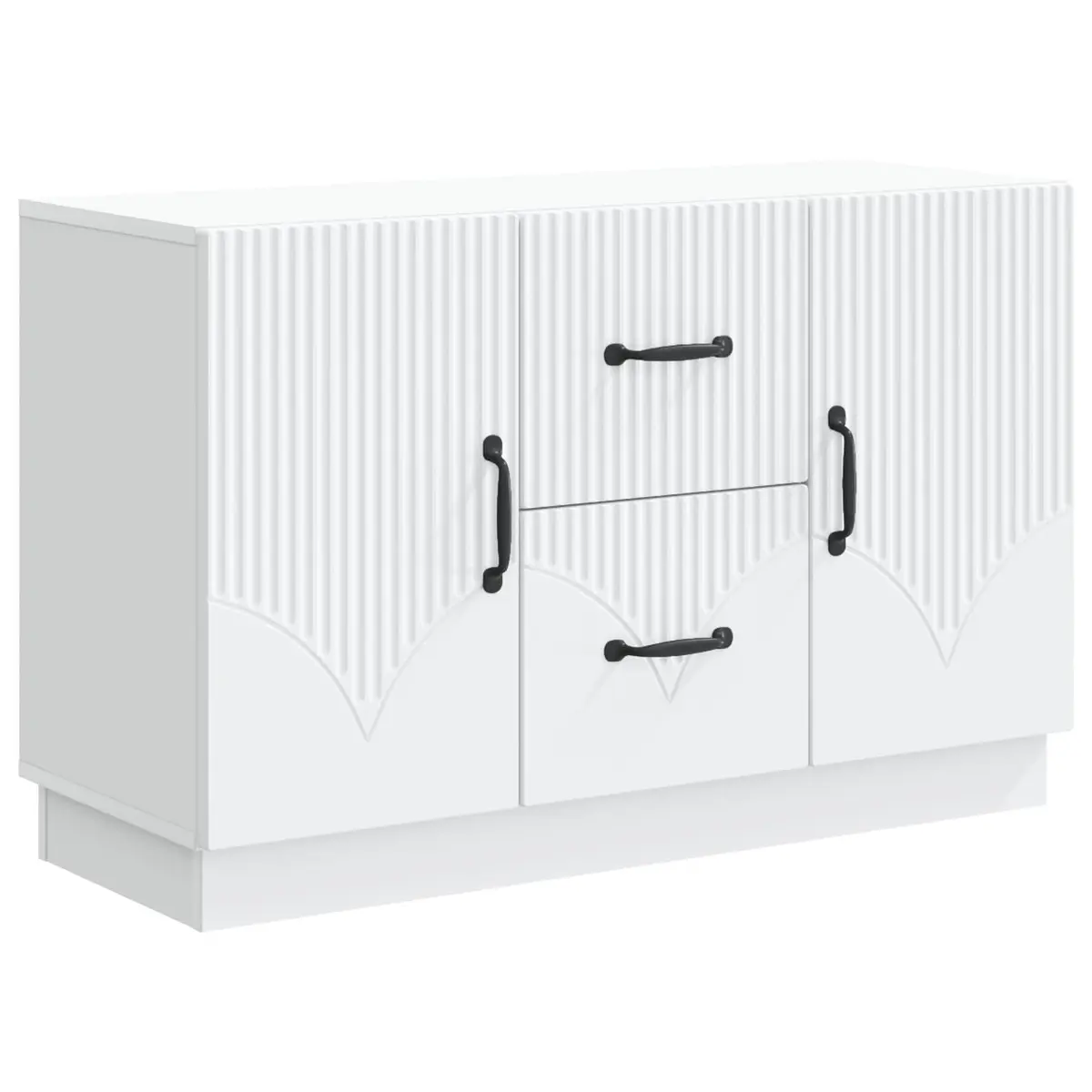 Sideboard White Storage Cabinet Engineered Wood 89 x 34.5 x 57 cm