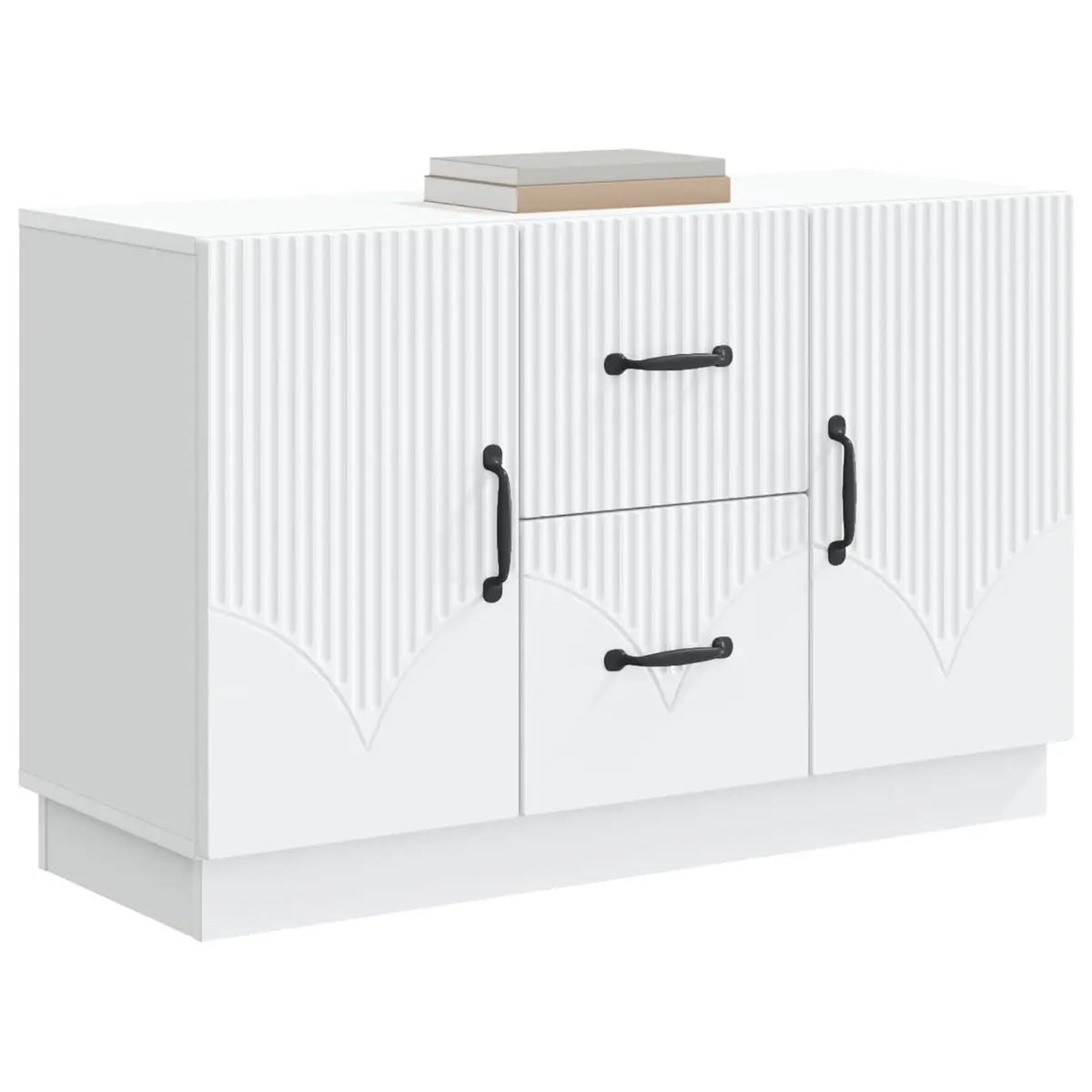 Sideboard White Storage Cabinet Engineered Wood 89 x 34.5 x 57 cm