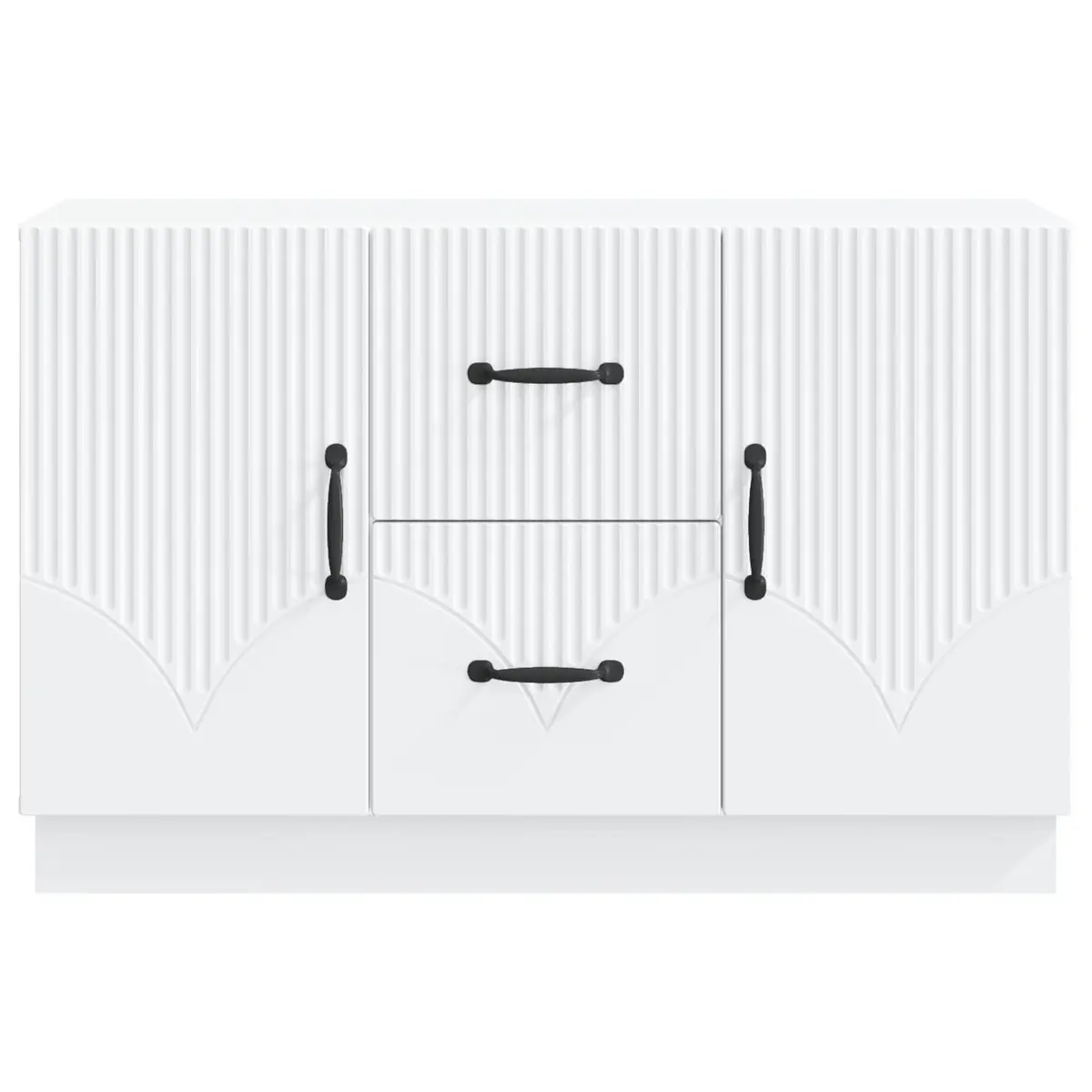 Sideboard White Storage Cabinet Engineered Wood 89 x 34.5 x 57 cm