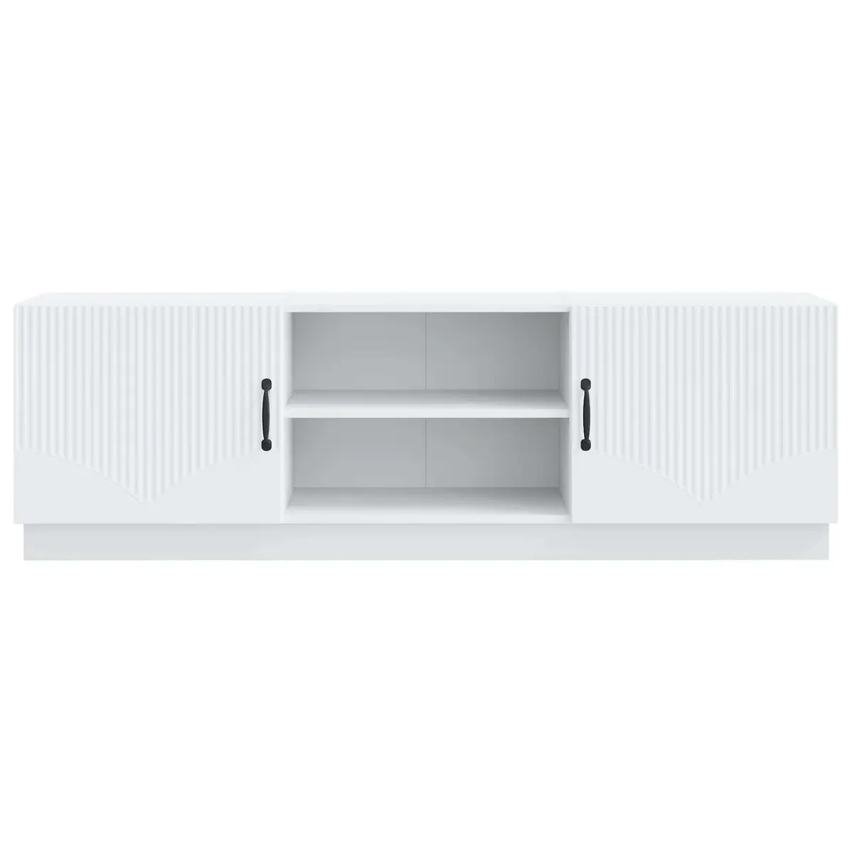 TV Cabinet Modern White 150cm Adjustable Shelves LED Lights