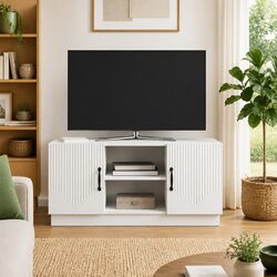 White TV Cabinet Entertainment Centre Storage Unit Modern Living Room Furniture