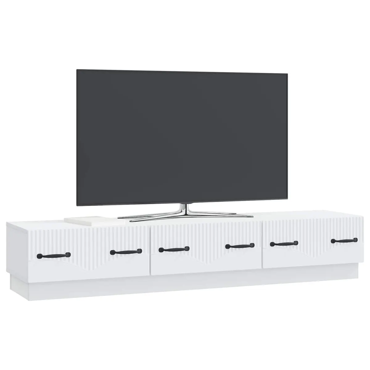 TV Cabinet Entertainment Unit White Engineered Wood 147 x 34.5 x 27 cm