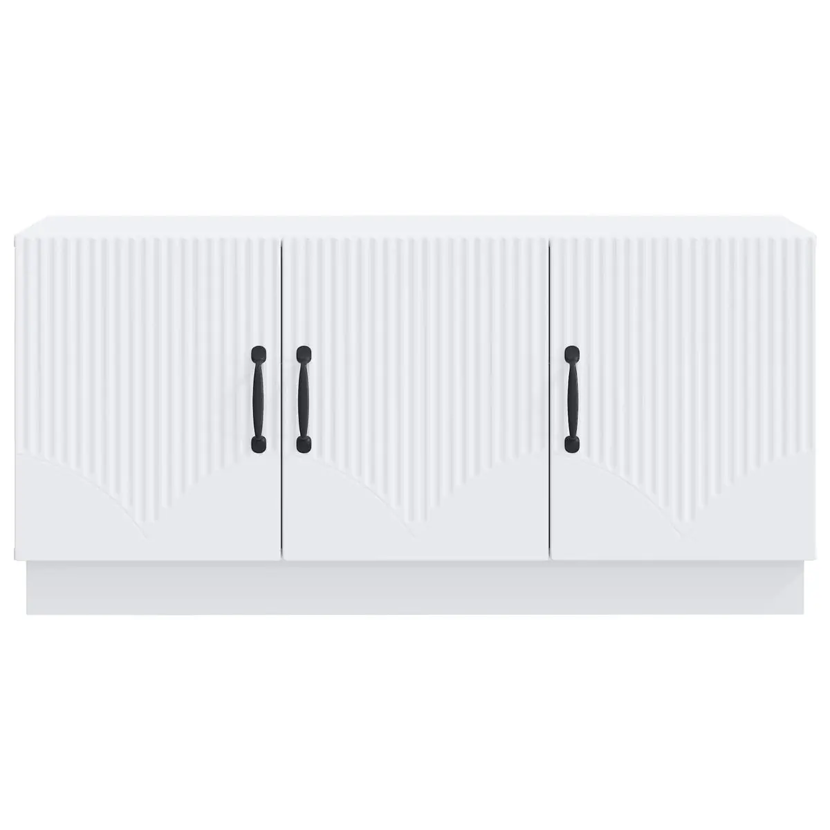 TV Cabinet White Media Stand Storage Shelves 99cm Width