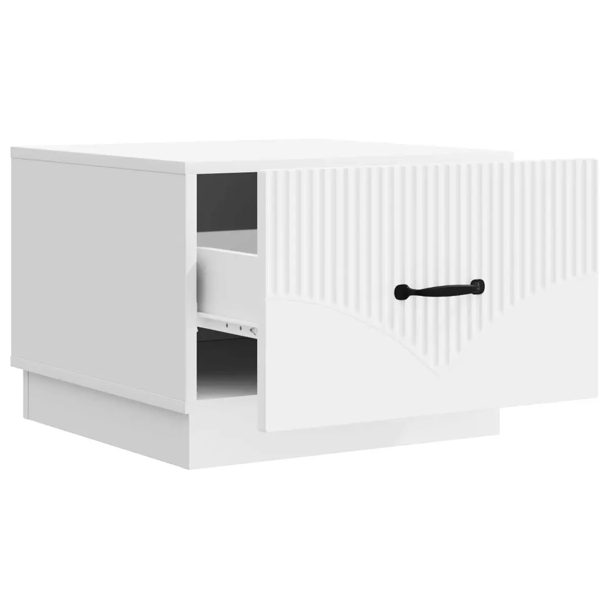 Coffee Table with Drawer White Modern Living Room Storage 49x50x37 cm