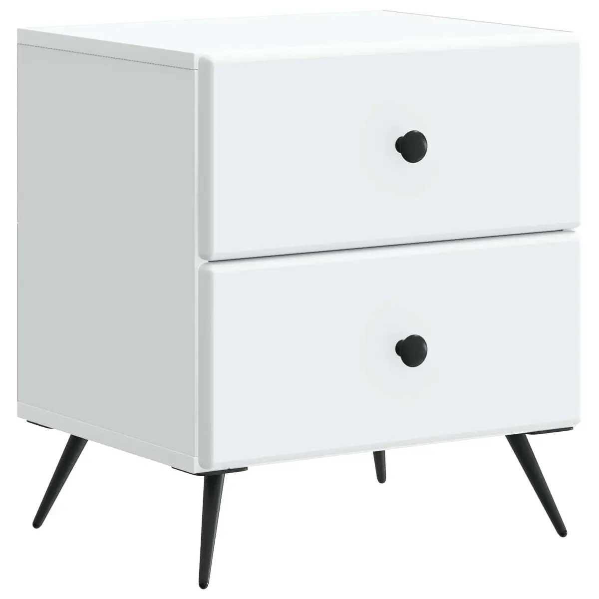 Bedside Cabinet White 43 x 34.5 x 47.5 cm Nightstand Bedroom Storage Table