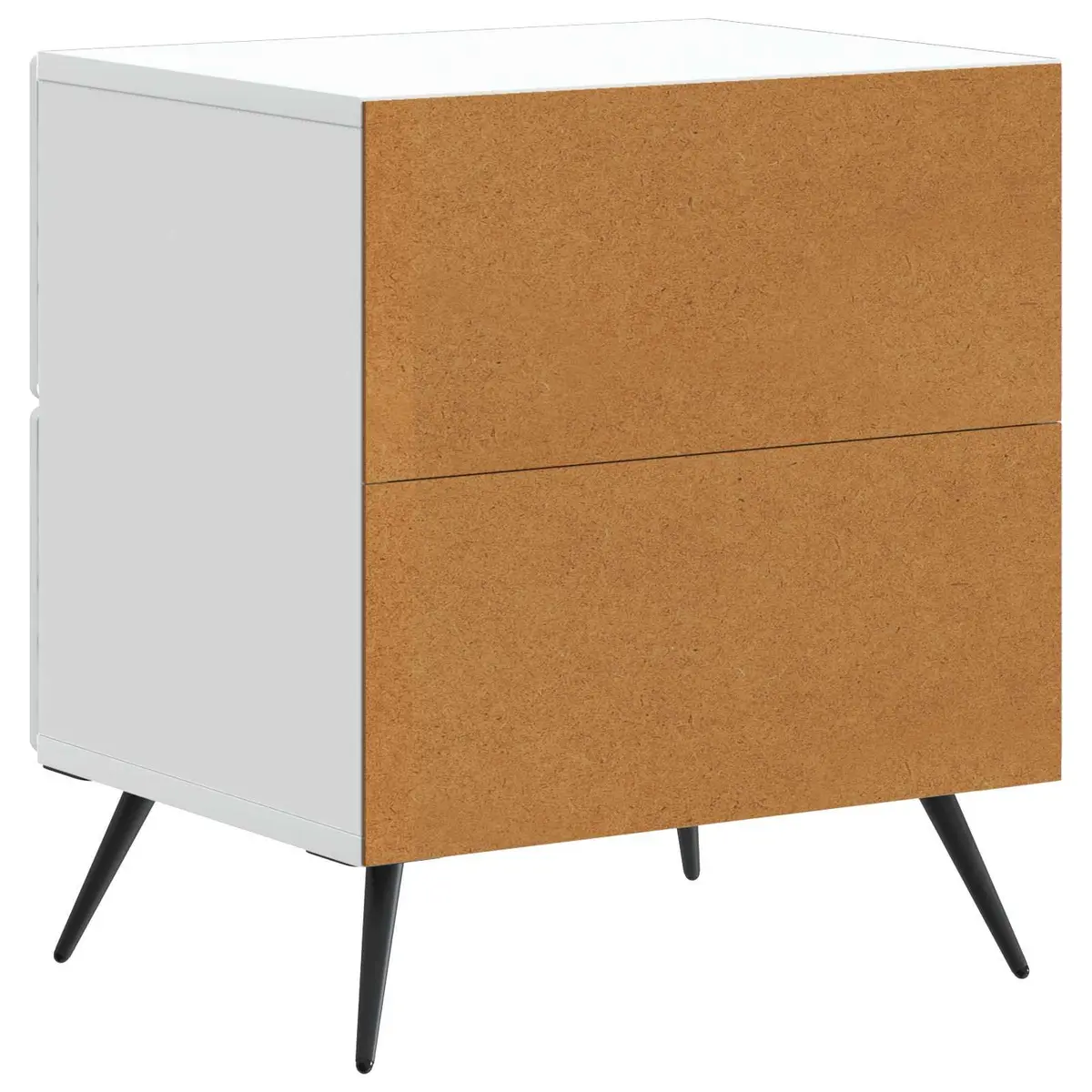 Bedside Cabinet White 43 x 34.5 x 47.5 cm Nightstand Bedroom Storage Table