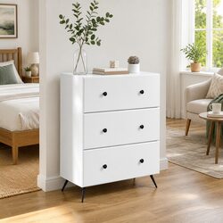 Organize Your Space with This White Sliding Door Cabinet