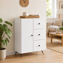 White Sideboard Buffet Storage Cabinet Dining Room Furniture 66x34.5x90cm