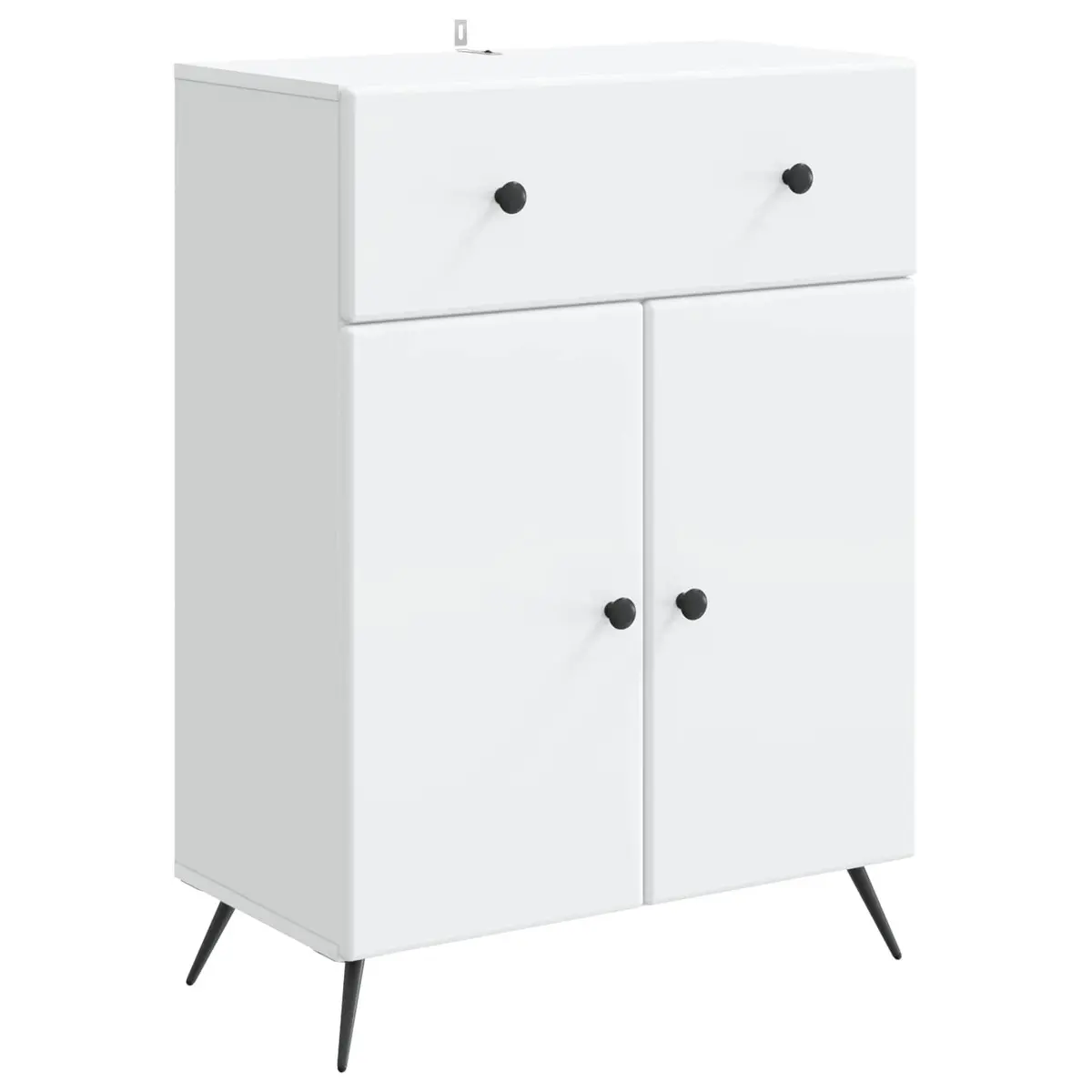 White Sideboard Buffet Cabinet Storage Unit Engineered Wood Modern 66 x 34.5 x 90 cm
