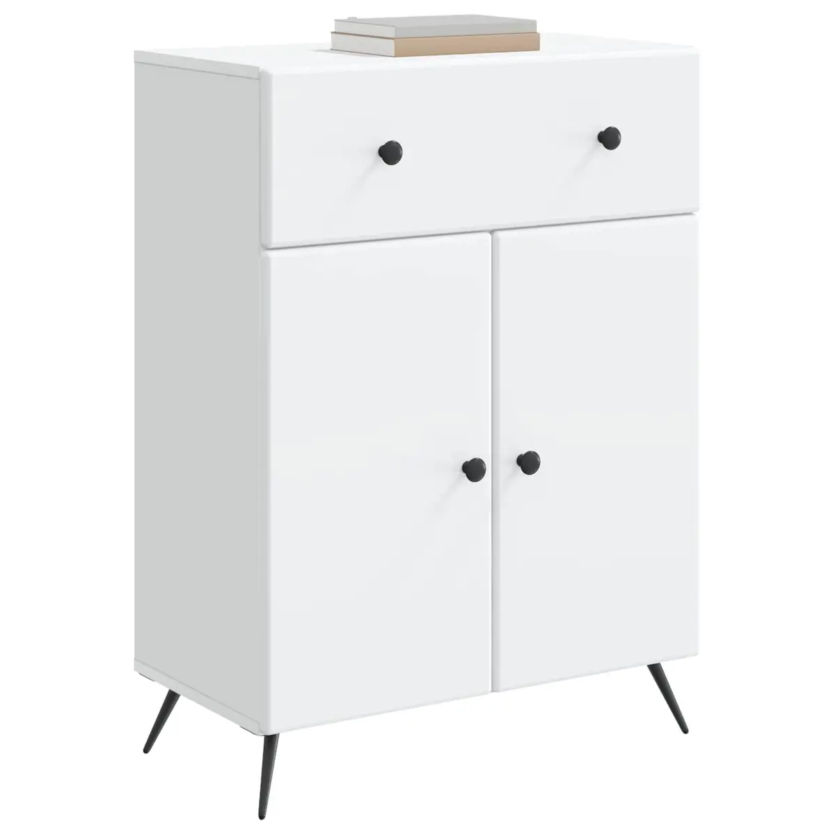 White Sideboard Buffet Cabinet Storage Unit Engineered Wood Modern 66 x 34.5 x 90 cm