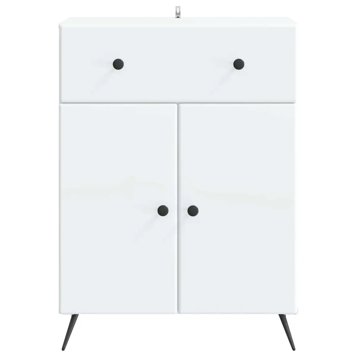 White Sideboard Buffet Cabinet Storage Unit Engineered Wood Modern 66 x 34.5 x 90 cm
