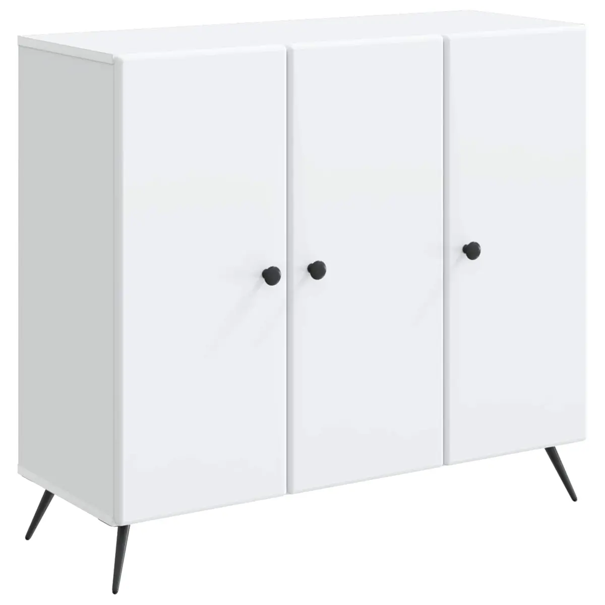 White Sideboard Buffet Storage Cabinet Engineered Wood Living Dining Room