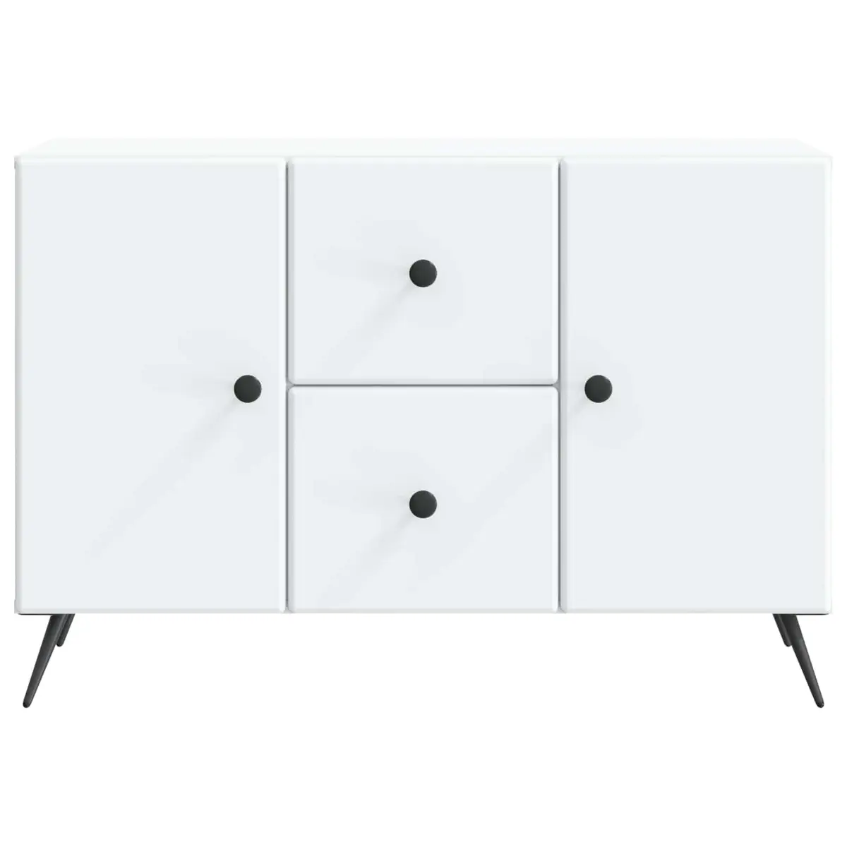 White Sideboard Buffet Storage Cabinet with LED Lighting 89 x 34.5 x 60 cm