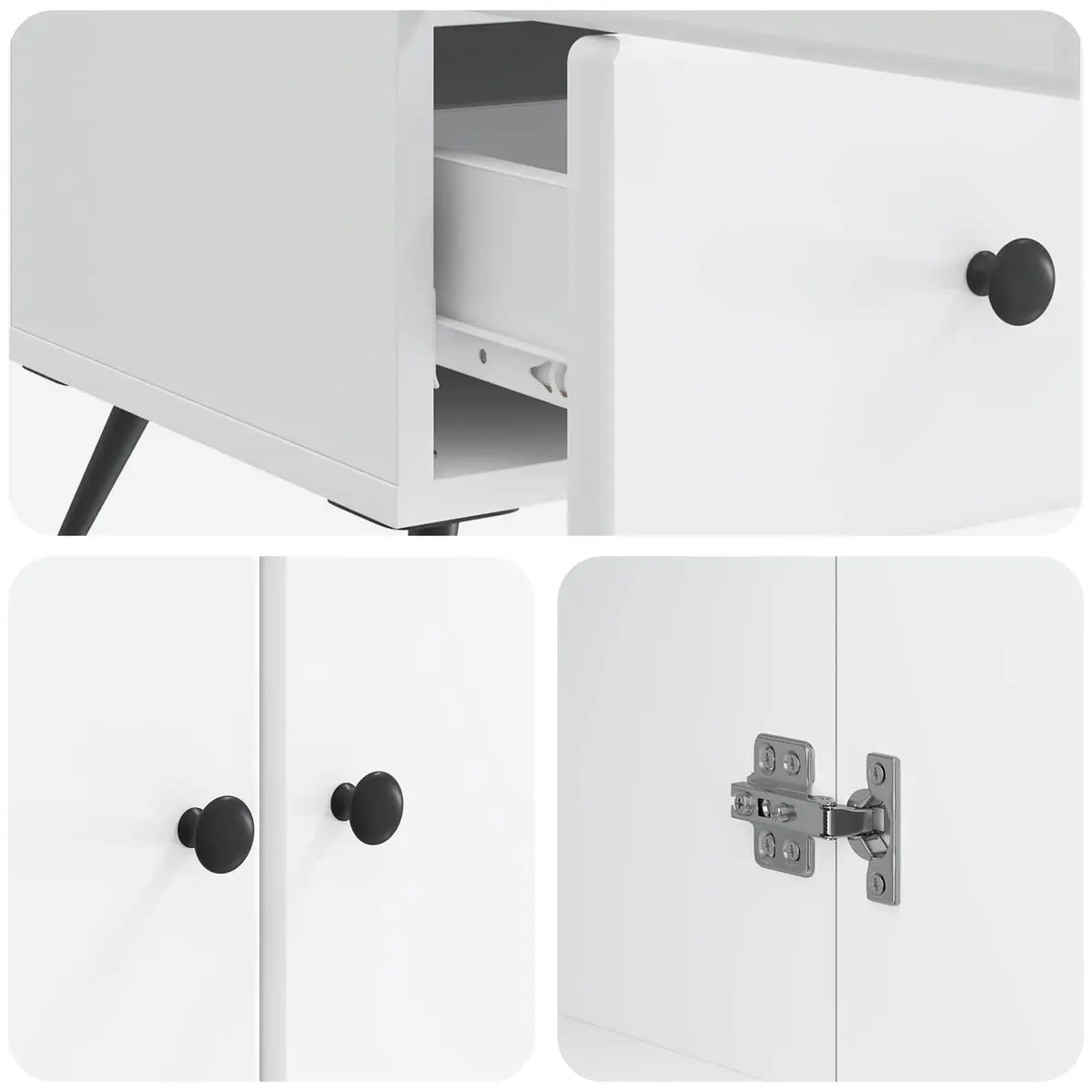 Sideboard Buffet Cabinet White Storage Furniture 66x34.5x95cm