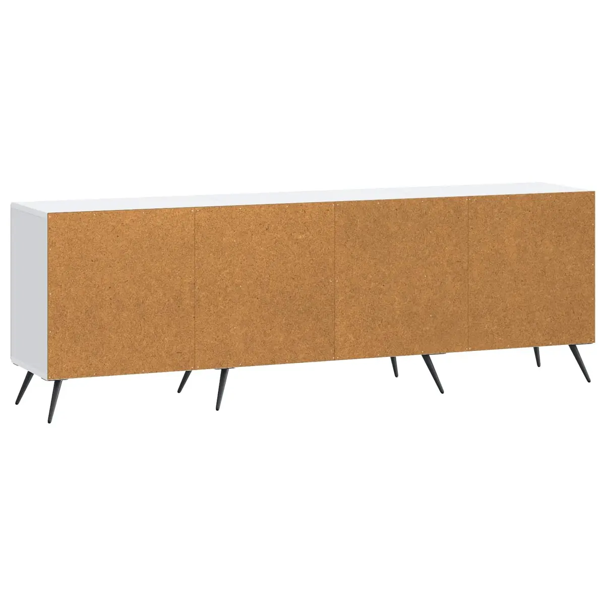 TV Cabinet Vintage White Lowboard Media Unit Engineered Wood Metal Legs 150 x 31 x 50 cm