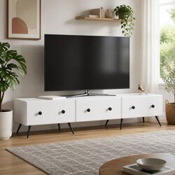 Friendly White TV Cabinet with Drawer for Your Space