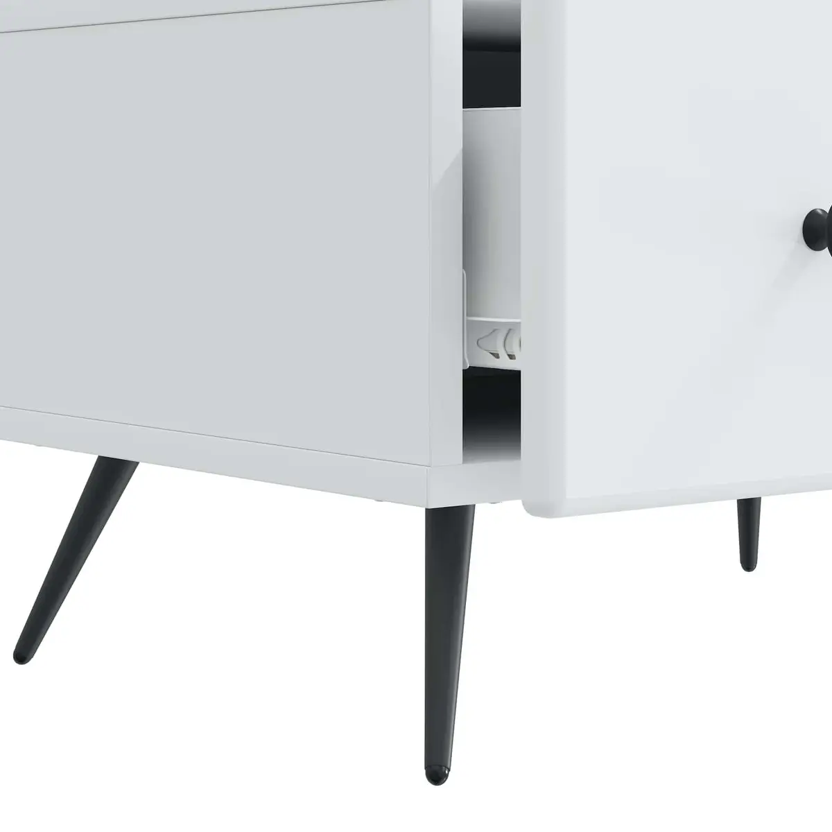 TV Cabinet with Drawer White 147x34.5x30cm Modern Entertainment Unit Storage